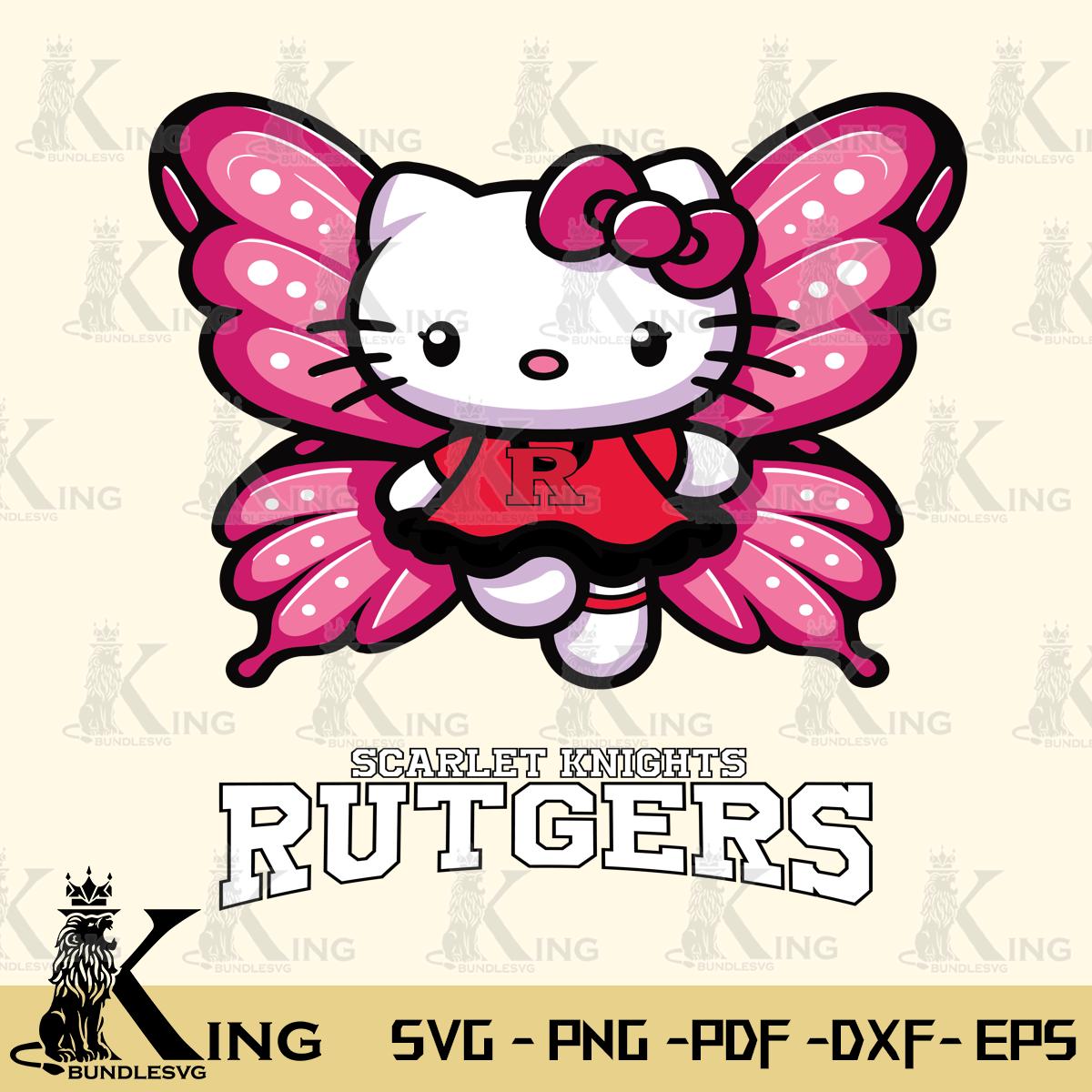 Rutgers Scarlet Knights Hello Kitty Dreamscape Svg Eps Dxf Png File, Digital Download