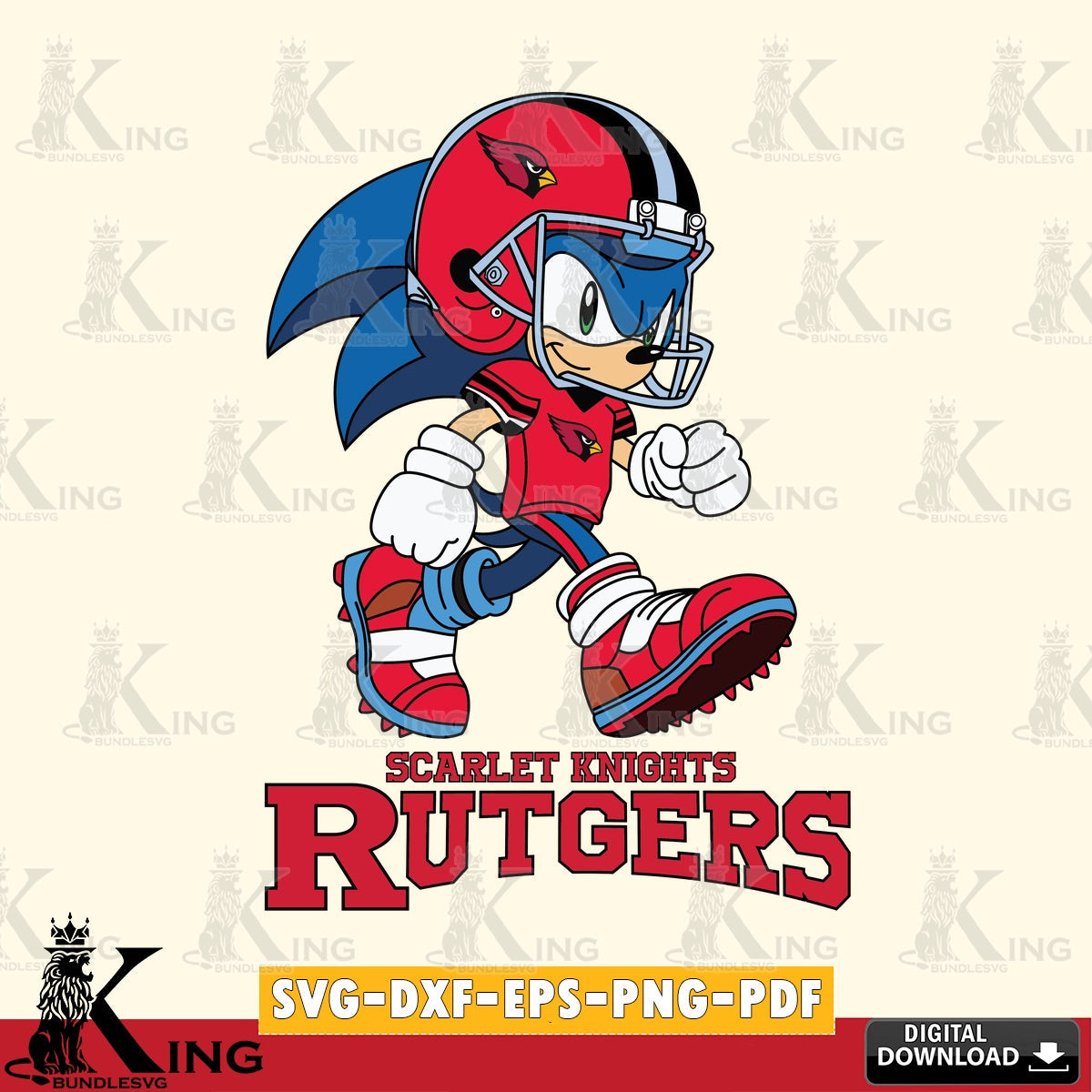 Rutgers Scarlet Knights Sonic Ready Football SVG file, Vector , Digital Download , PDF File , Instant Download