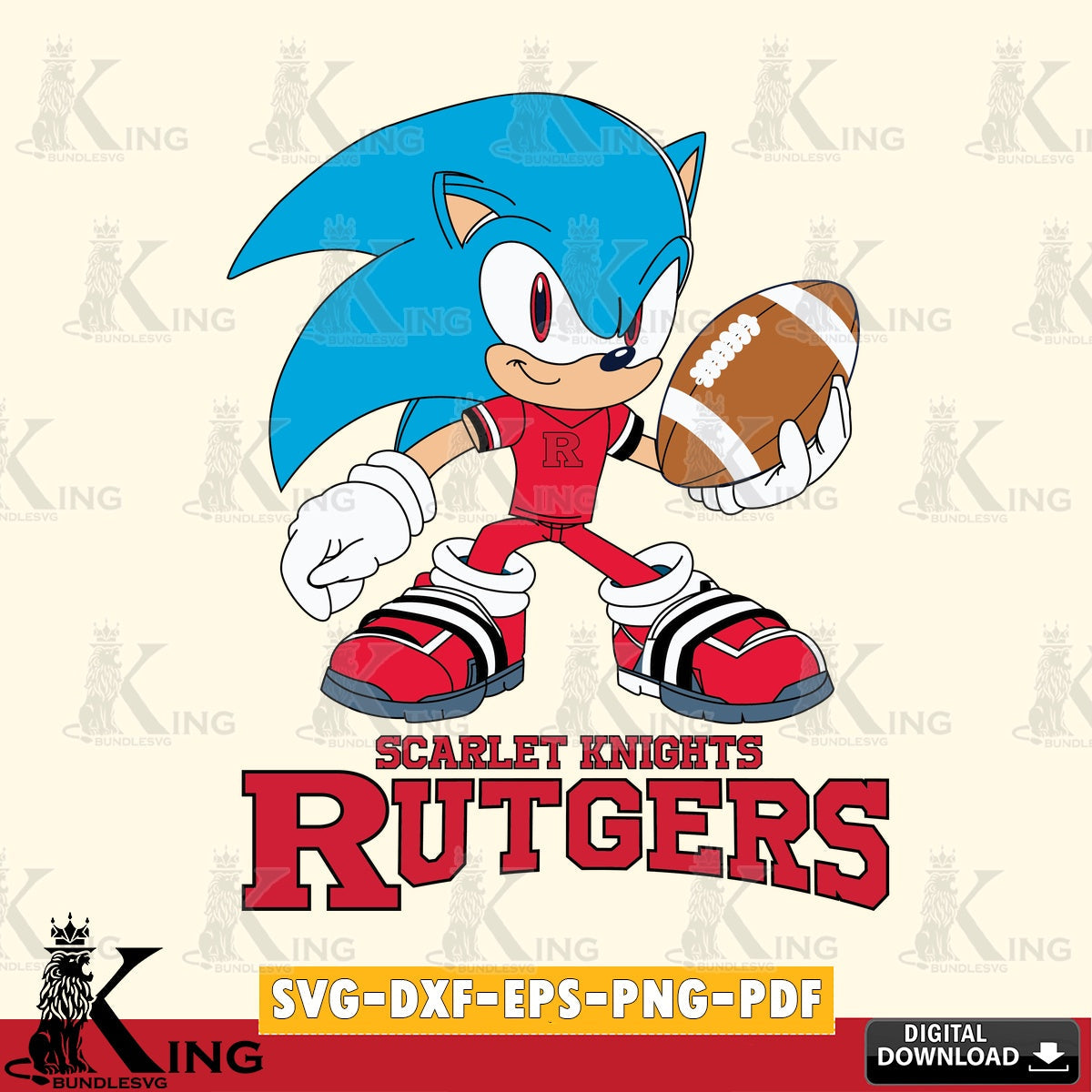 Rutgers Scarlet Knights Sonic Rugby SVG file, Vector , Digital Download , PDF File , Instant Download