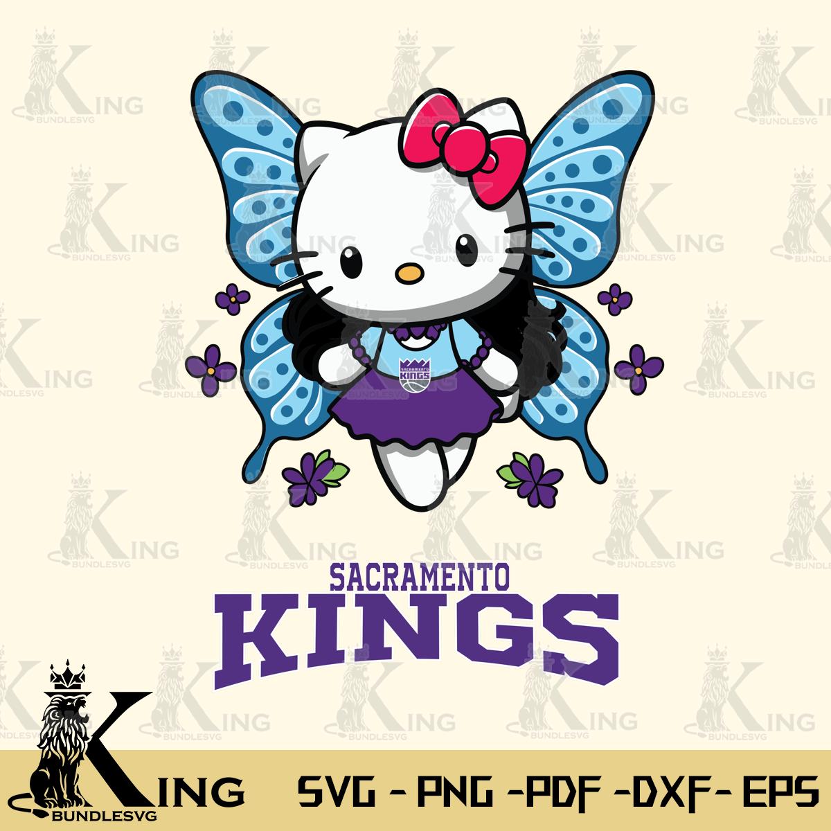 Sacramento Kings Butterfly Kitty Charm Svg Eps Dxf Png File, Digital Download