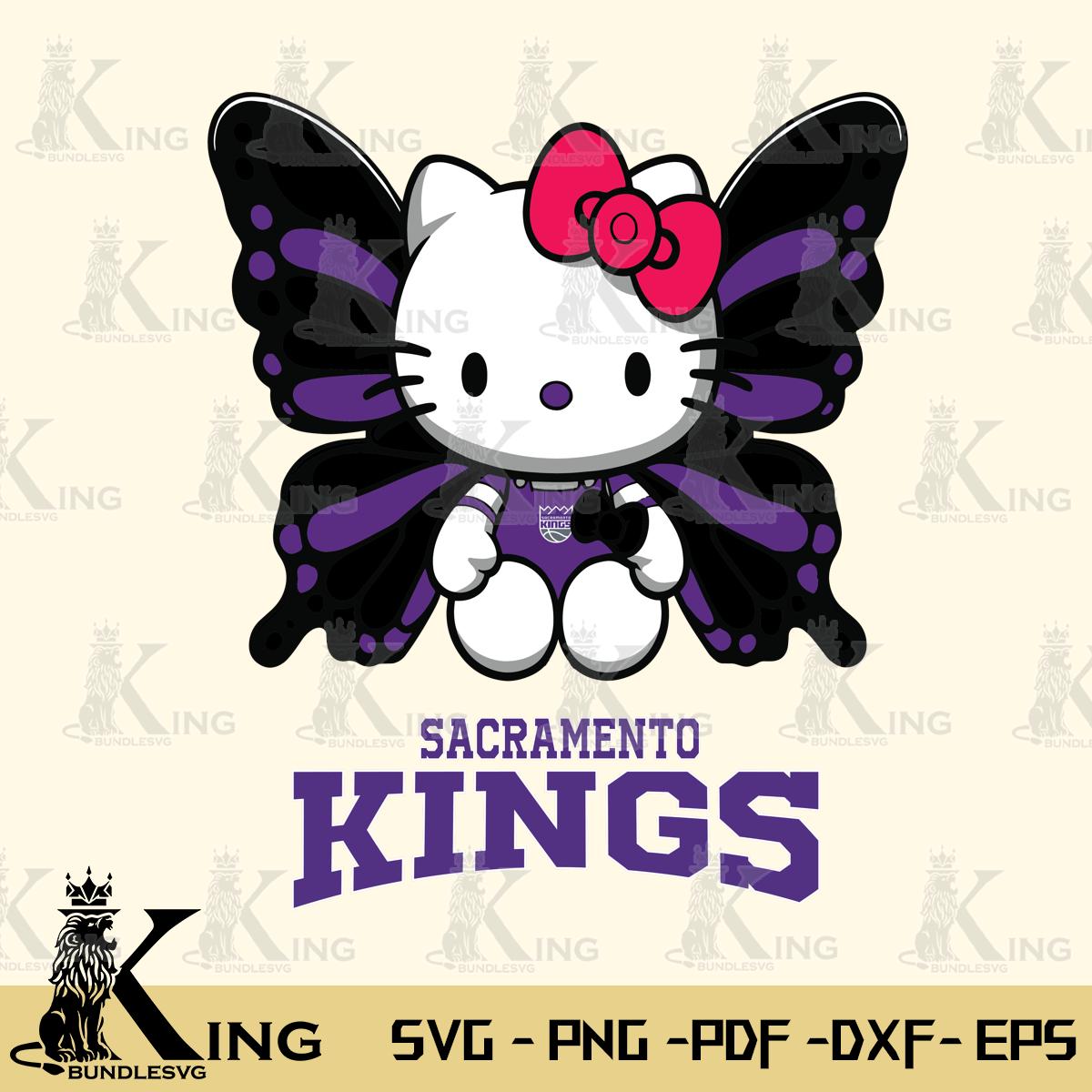 Sacramento Kings Butterfly Kitty Delight Svg Eps Dxf Png File, Digital Download