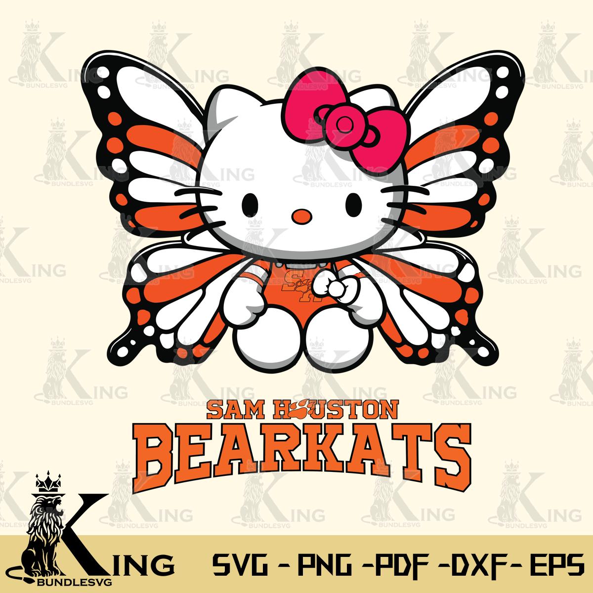 Sam Houston Bearkats Butterfly Kitty Delight Svg Eps Dxf Png File, Digital Download