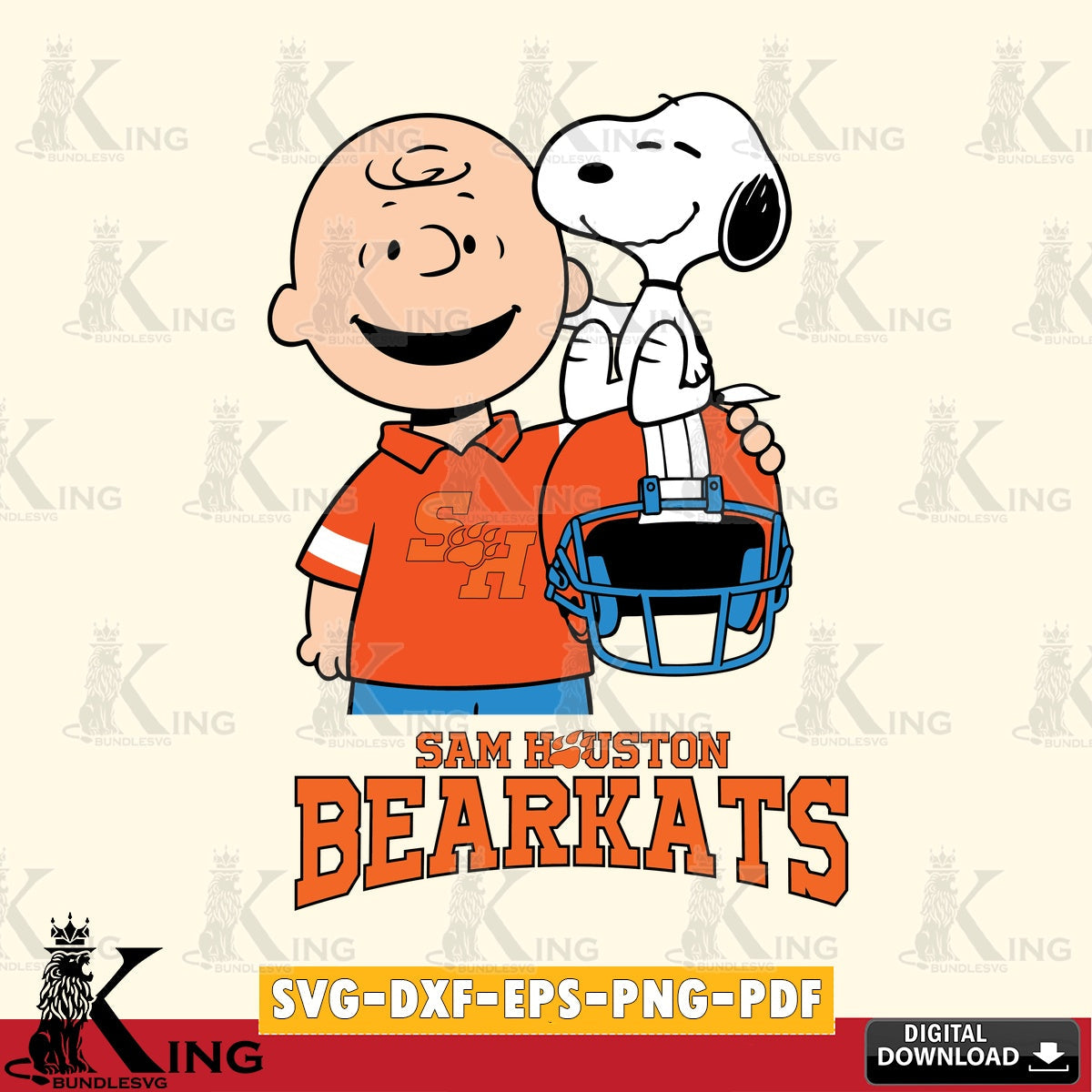 Sam Houston Bearkats Snoopy On Helmet SVG, Cricut, Cut file , Digital Download , Instant Download, Peanuts svg, NCAA svg, Football svg, Sport svg
