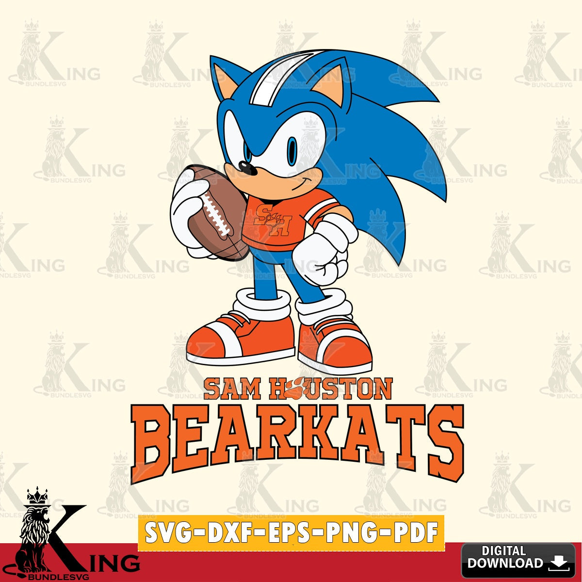 Sam Houston Bearkats Sonic Game Day Ready SVG file, Vector , Digital Download , PDF File , Instant Download