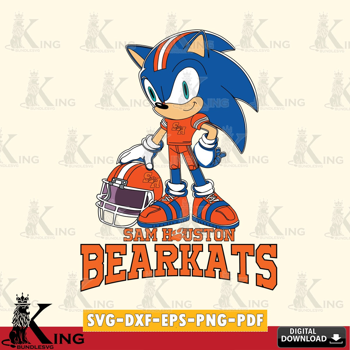 Sam Houston Bearkats Sonic Player Football SVG file, Vector , Digital Download , PDF File , Instant Download