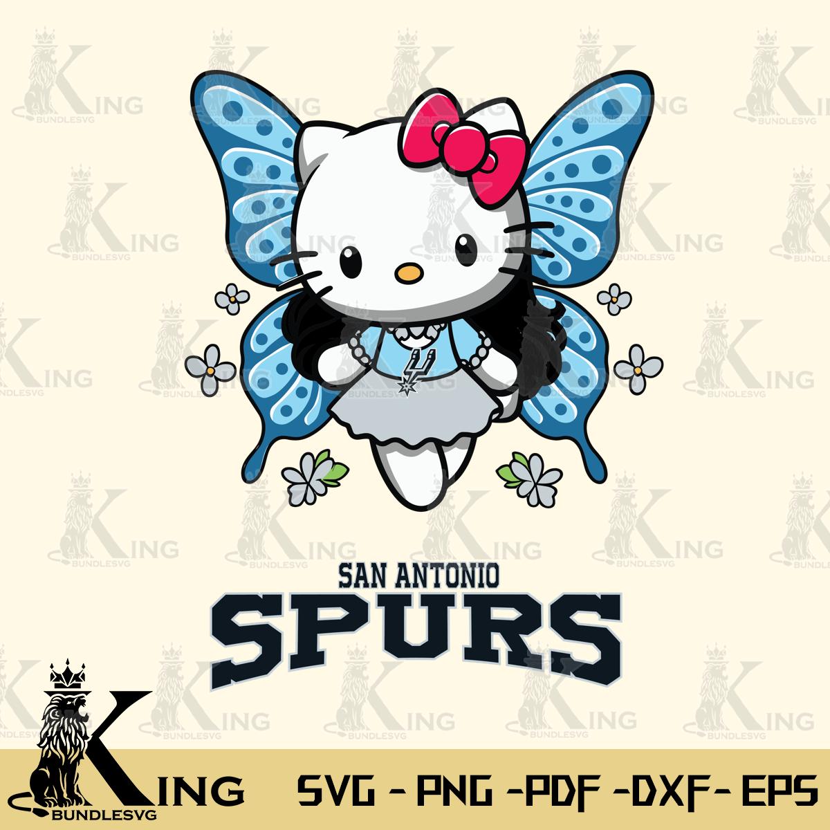 San Antonio Spurs Butterfly Kitty Charm Svg Eps Dxf Png File, Digital Download