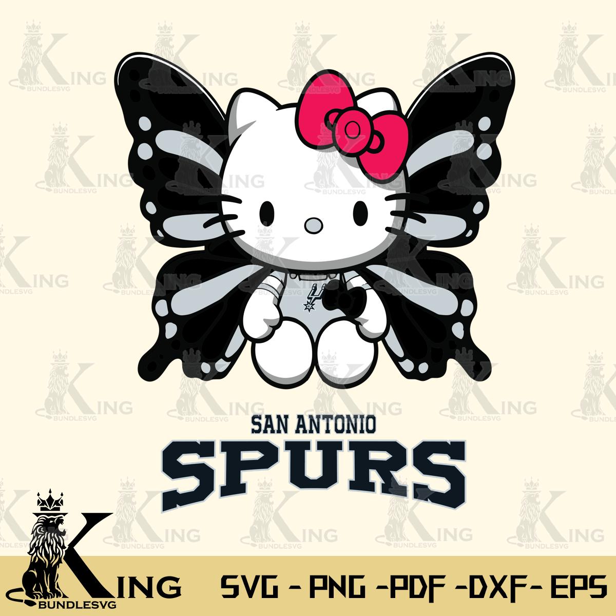 San Antonio Spurs Butterfly Kitty Delight Svg Eps Dxf Png File, Digital Download