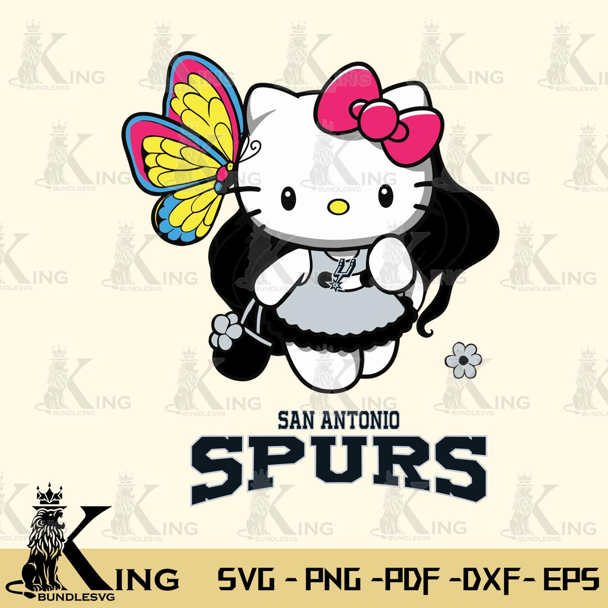 San Antonio Spurs Kitty Cartoon Svg Eps Dxf Png File, Digital Download