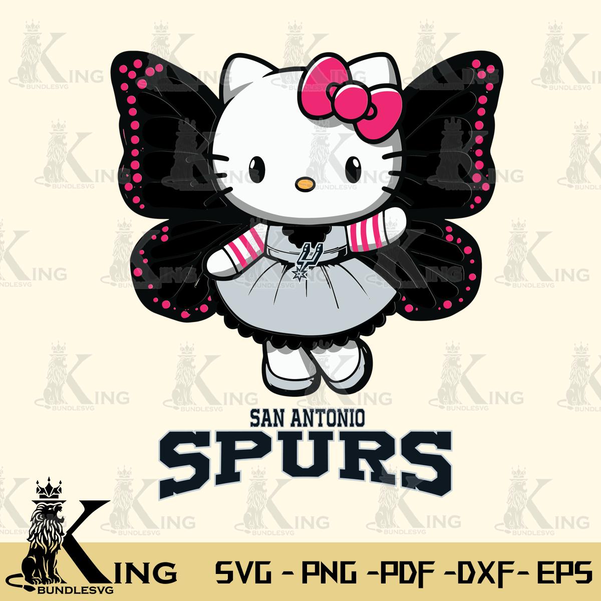 San Antonio Spurs Whimsical Kitty Wings Svg Eps Dxf Png File, Digital Download
