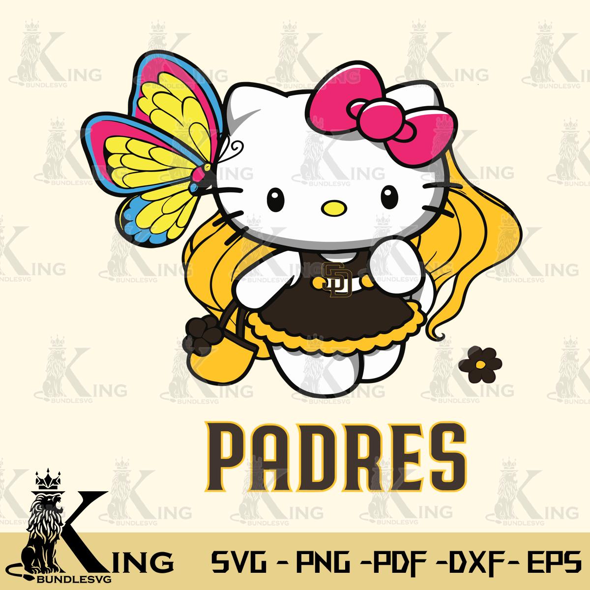 San Diego Padres Kitty Cartoon Svg Eps Dxf Png File, Digital Download