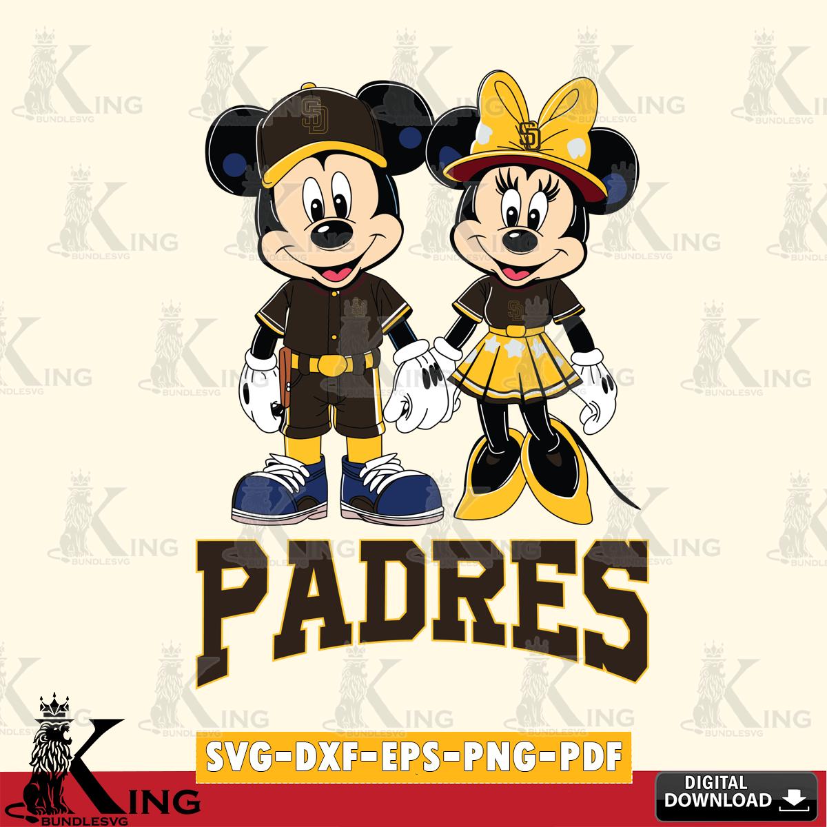 San Diego Padres Mickey Minnie Baseball SVG File, MLB for Cricut, Silhouette, Digital Download , file cut