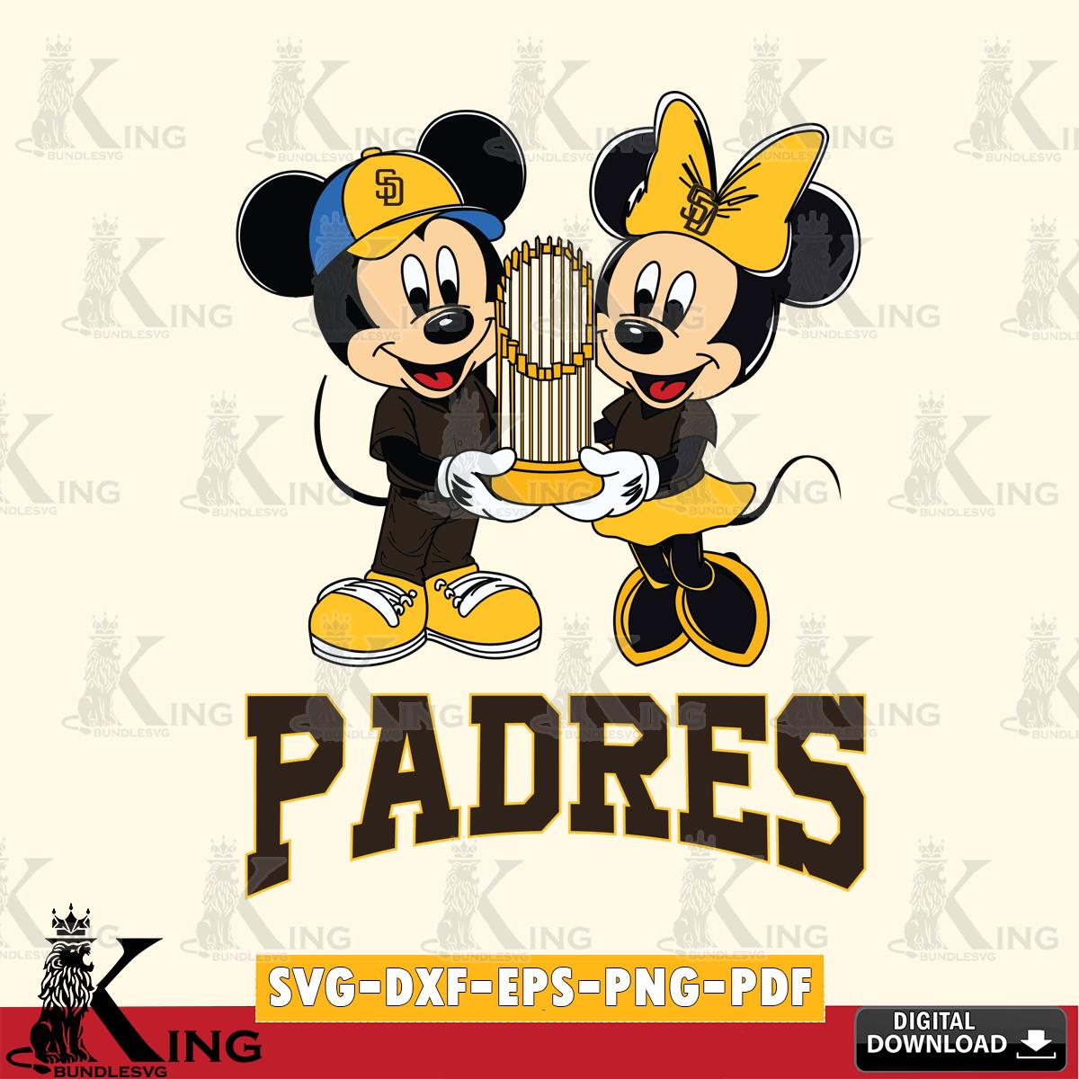 San Diego Padres Mickey Minnie Mouse Champions SVG File, MLB for Cricut, Silhouette, Digital Download , file cut