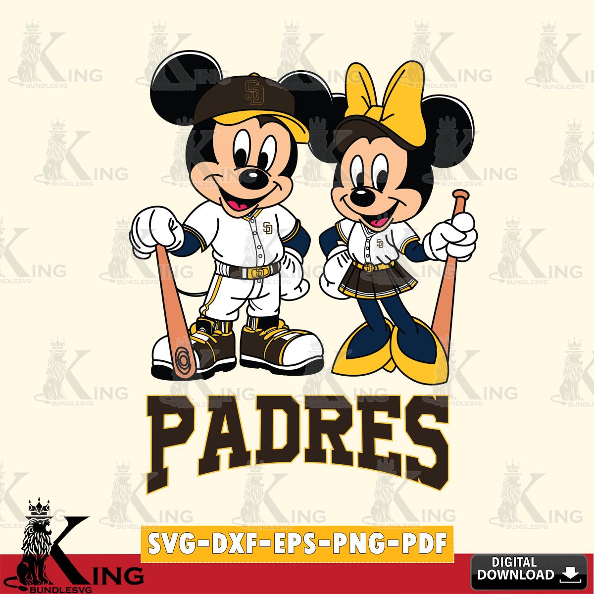 San Diego Padres Mickey Minnie Mouse player SVG File, MLB for Cricut, Silhouette, Digital Download , file cut