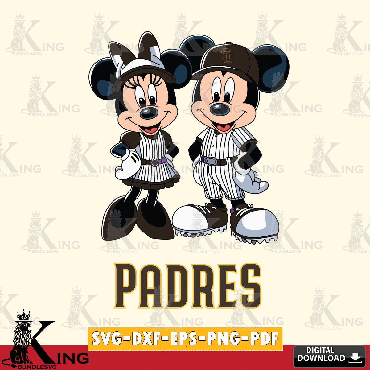 San Diego Padres Mickey Minnie Sport SVG file , For Cricut, File cut , Digital Download , PDF File, Cut Files