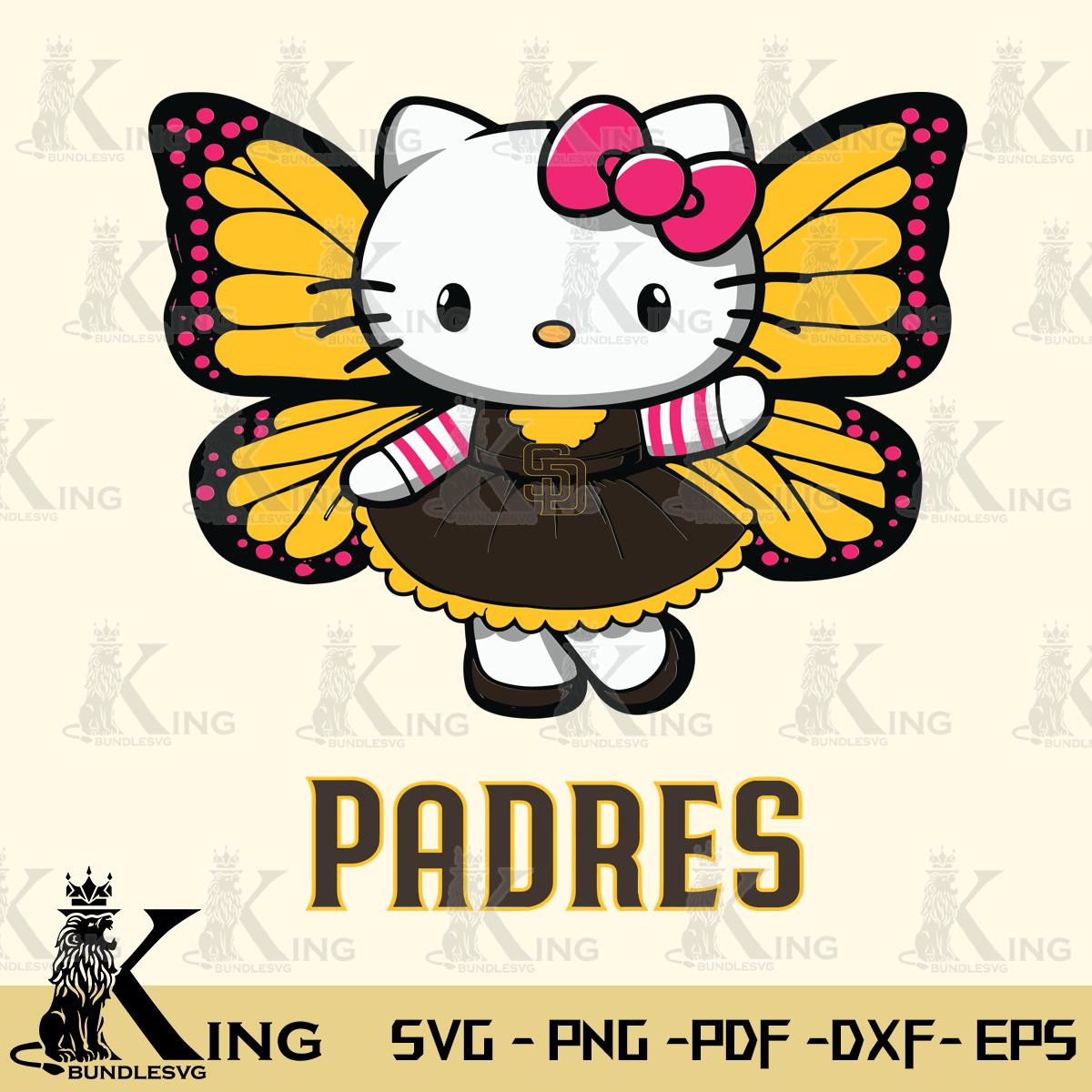 San Diego Padres Whimsical Kitty Wings Svg Eps Dxf Png File, Digital Download