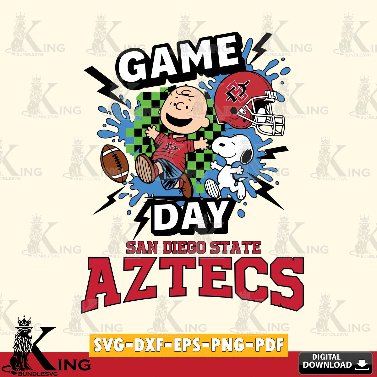 San Diego State Aztecs Game Day Peanuts SVG, Cricut, Cut file , Digital Download , Instant Download, Peanuts svg, NCAA svg, Football svg, Sport svg