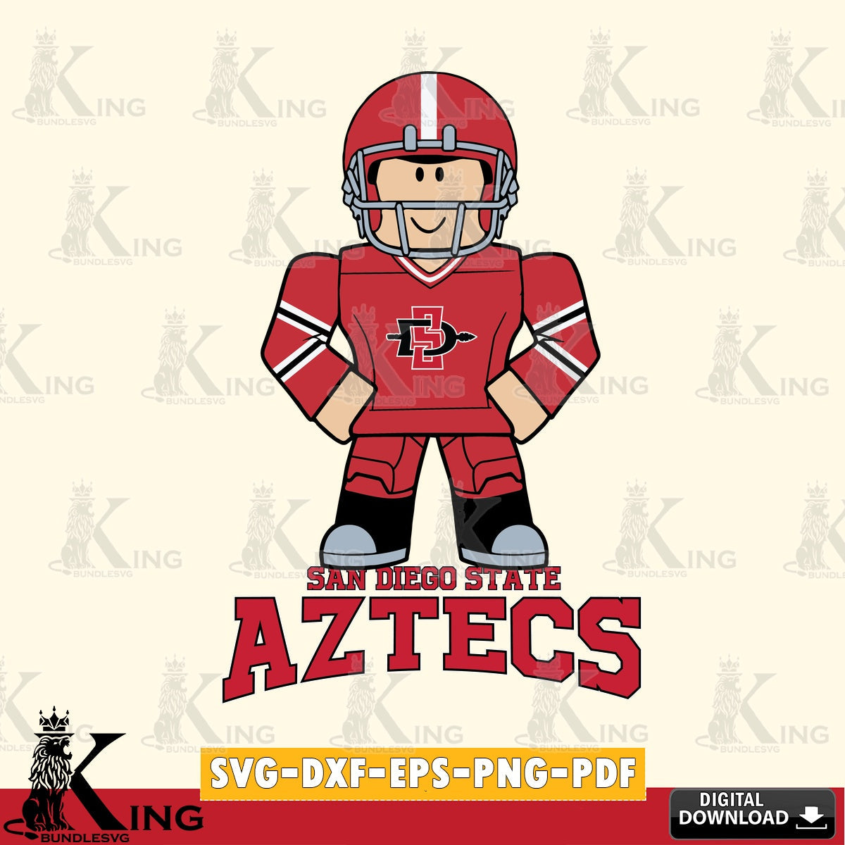 San Diego State Aztecs Roblox Cool Football SVG file , NCAA Cricut, File cut , Digital Download , PDF File