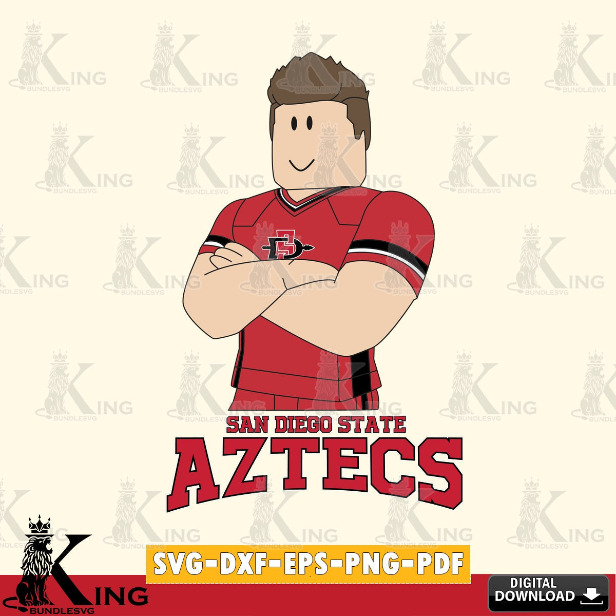 San Diego State Aztecs Roblox Football SVG file , NCAA Cricut, File cut , Digital Download , PDF File