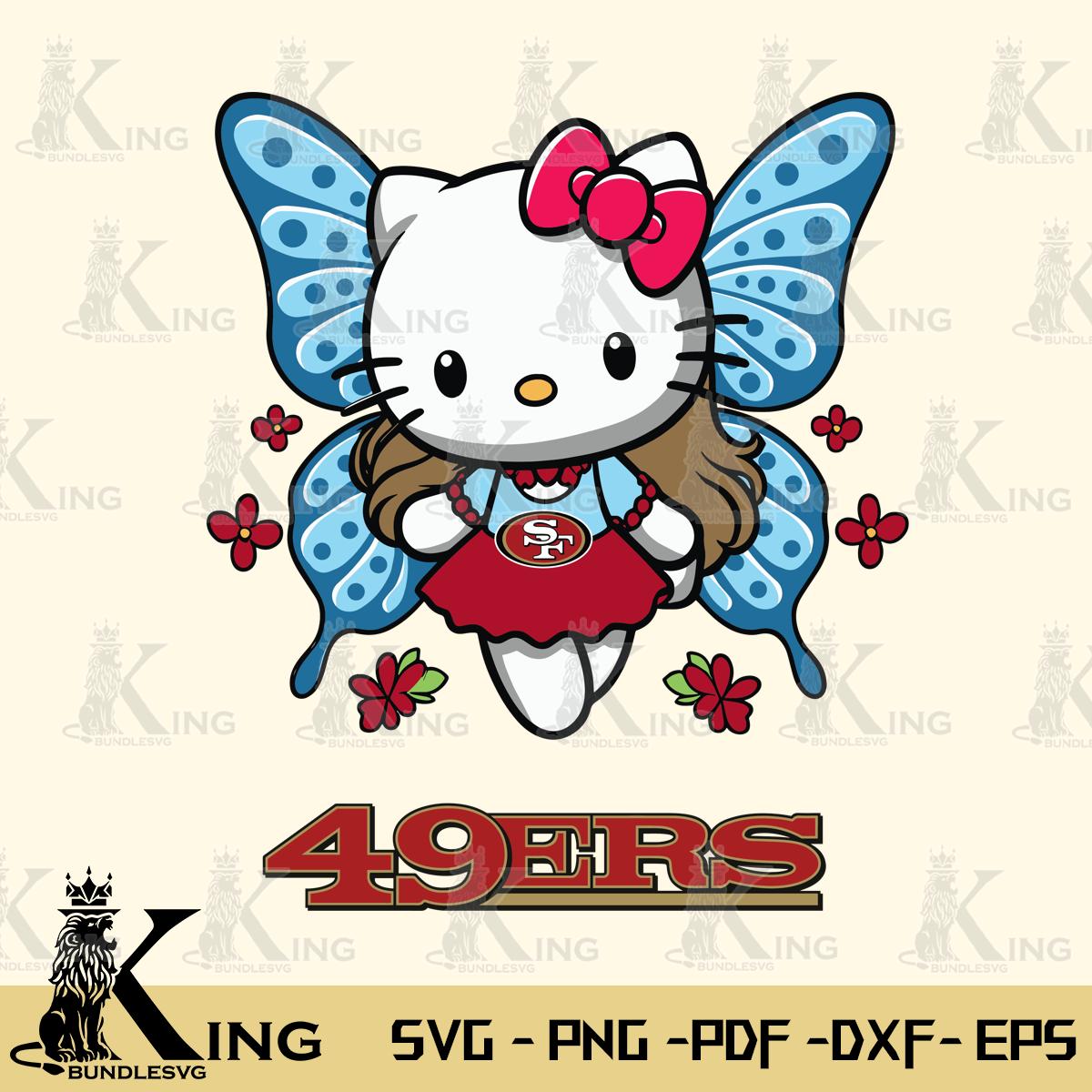 San Francisco 49ers Butterfly Kitty Charm Svg Eps Dxf Png File, Digital Download