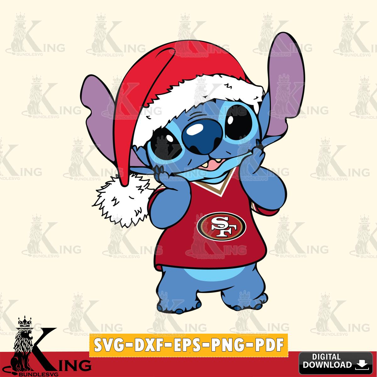 San Francisco 49ers Cute Stitch Christmas SVG, NFL for Cricut, Silhouette, Digital Download , file cut