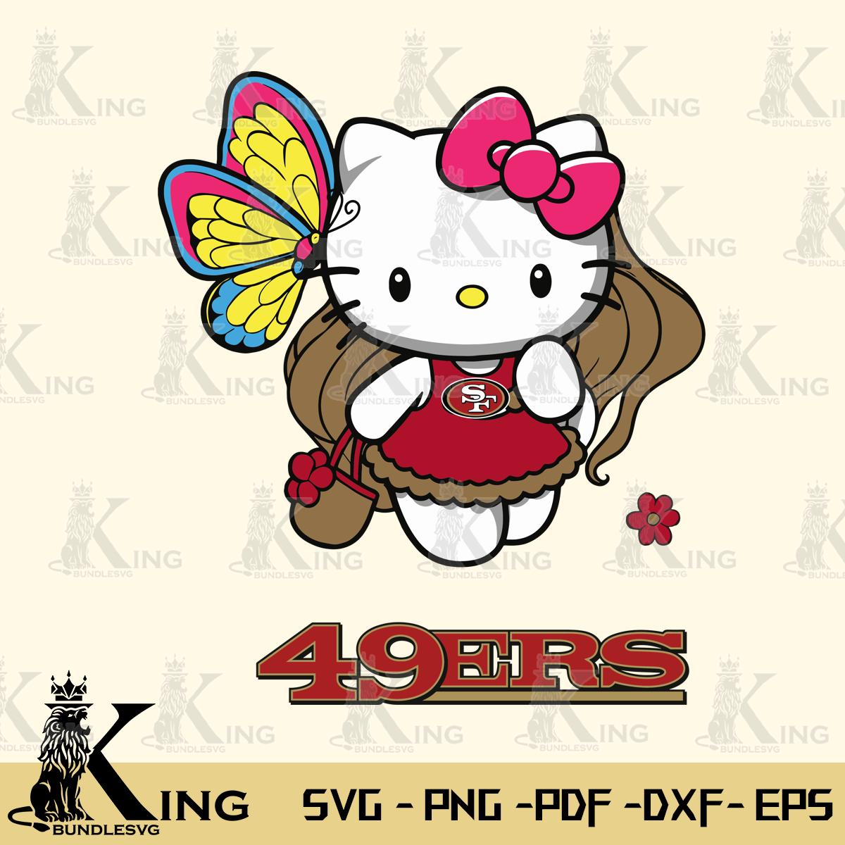 San Francisco 49ers Kitty Cartoon Svg Eps Dxf Png File, Digital Download