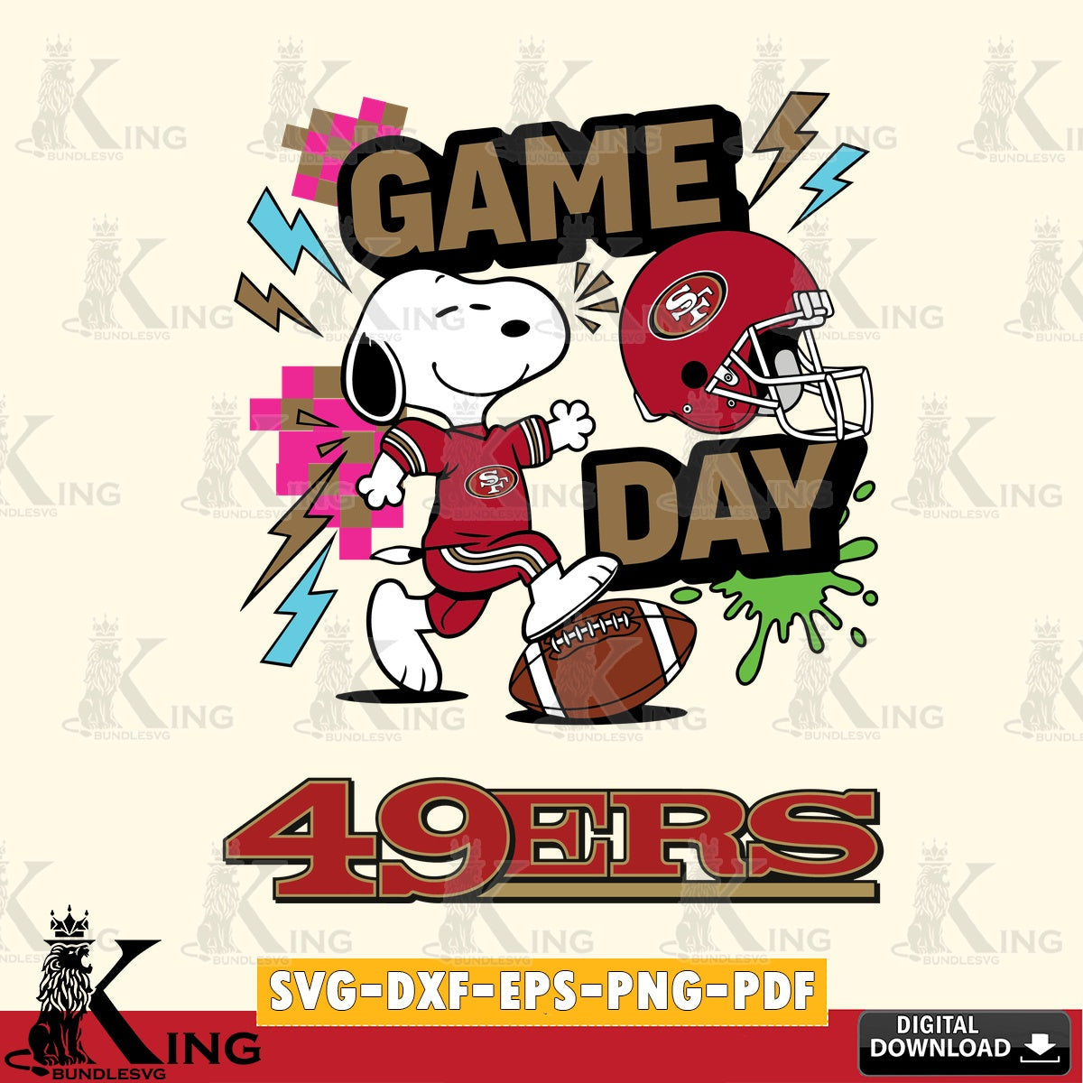San Francisco 49ers Snoopy Game day Cricut file , Cut file , Digital Download , PDF File , Instant Download