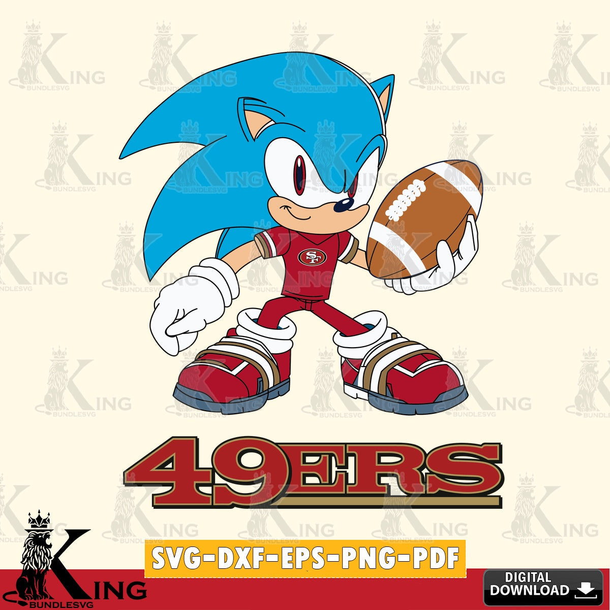 Stylish representation of San Francisco 49ers Sonic Rugby, vector illustration for POD merchandise and apparel