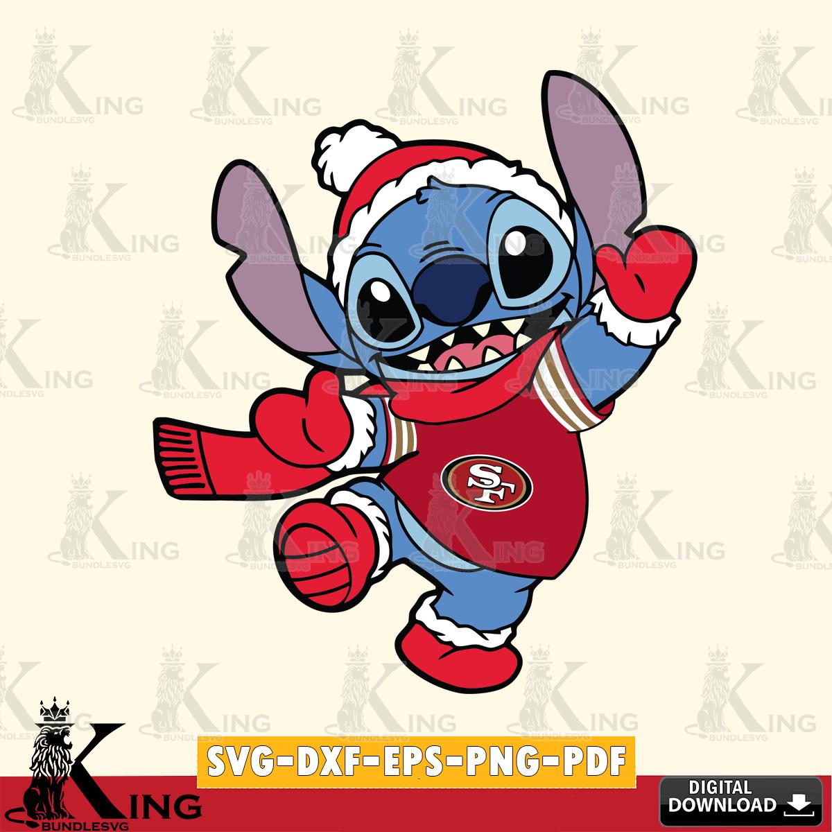 San Francisco 49ers Stitch Disney Christmas SVG, NFL for Cricut, Silhouette, Digital Download , file cut