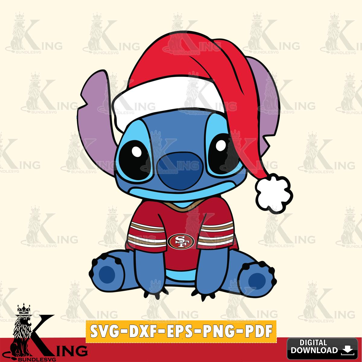 San Francisco 49ers Stitch Merry Christmas SVG, NFL for Cricut, Silhouette, Digital Download , file cut