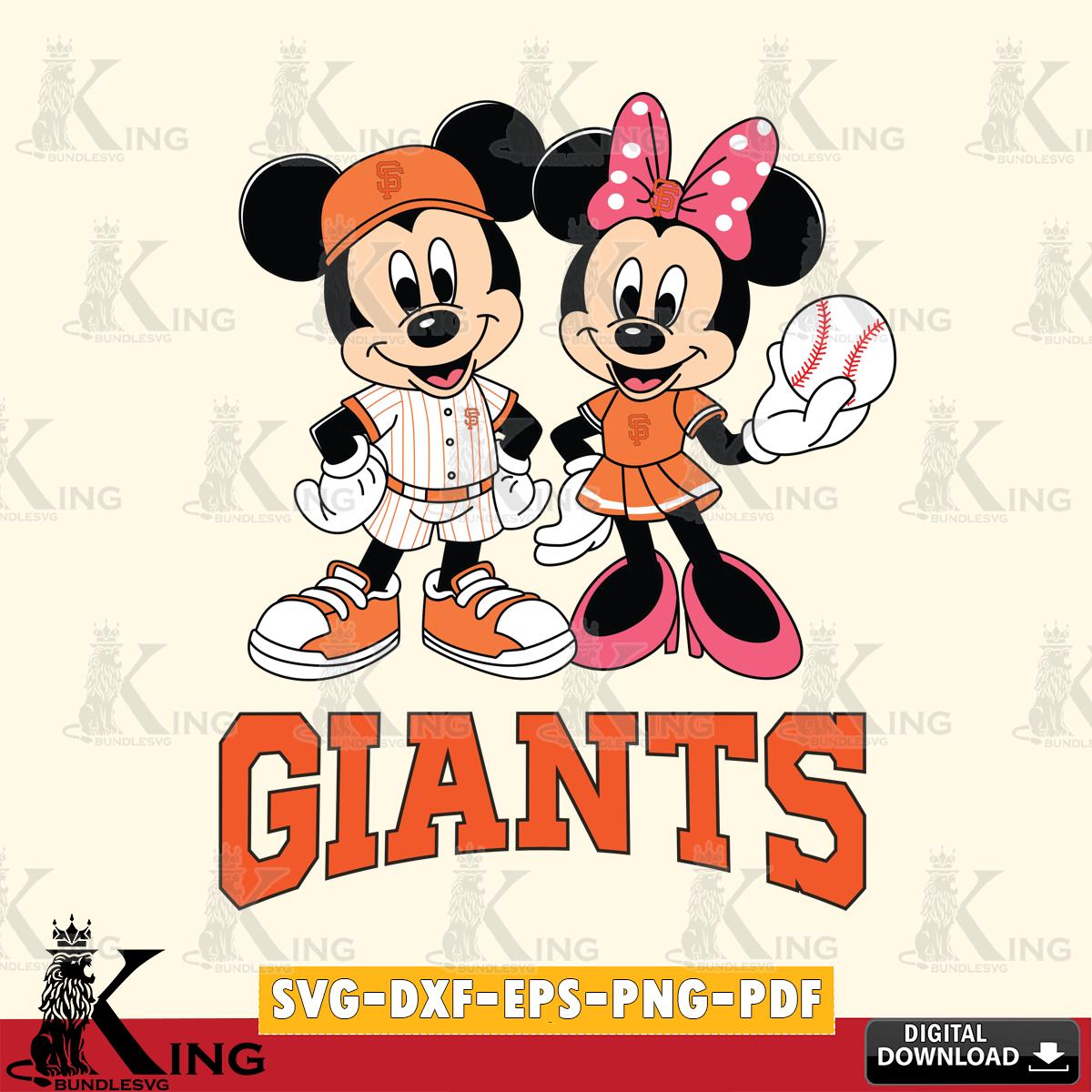 San Francisco Giants Baseball Mickey Minnie Mouse SVG File, MLB for Cricut, Silhouette, Digital Download , file cut