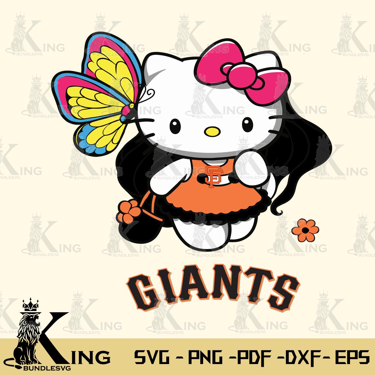 San Francisco Giants Kitty Wings & Flowers Svg Eps Dxf Png File, Digital Download