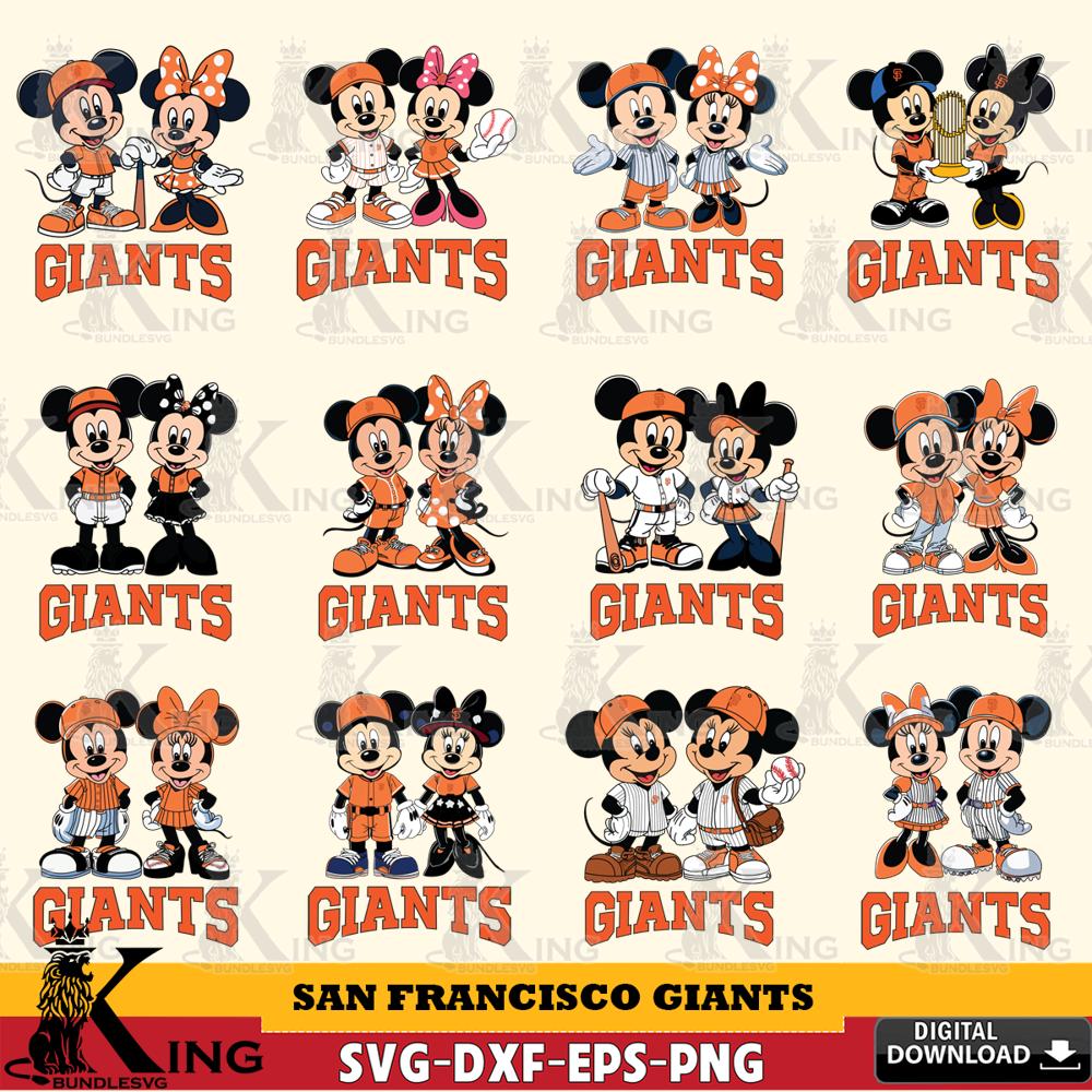 San Francisco Giants Mickey Minnie MLB Bundle SVG DXF EPS PNG PDF, MLB for Cricut, Silhouette, Digital Download , file cut