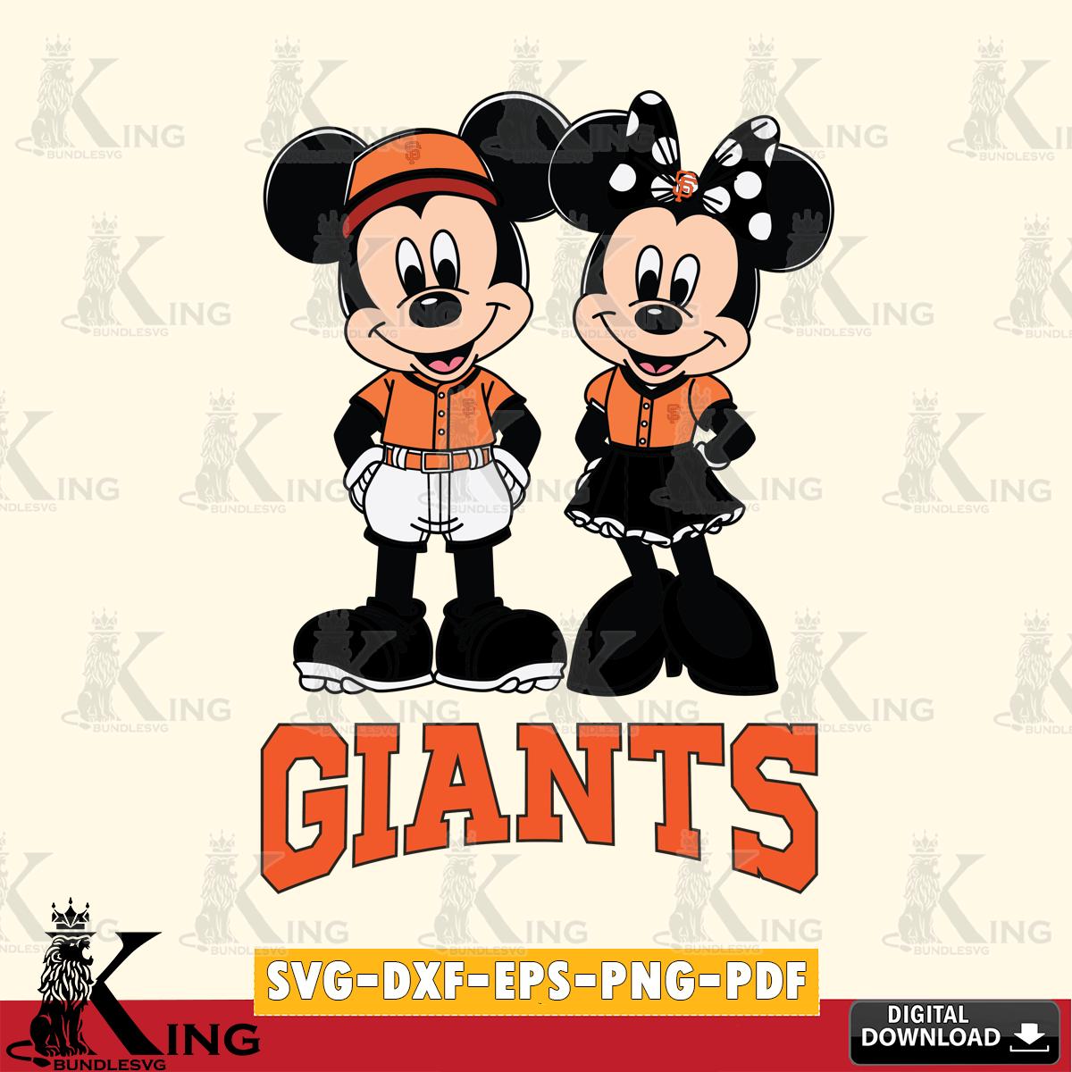 San Francisco Giants Mickey Minnie Mouse Baseball SVG File, MLB for Cricut, Silhouette, Digital Download , file cut