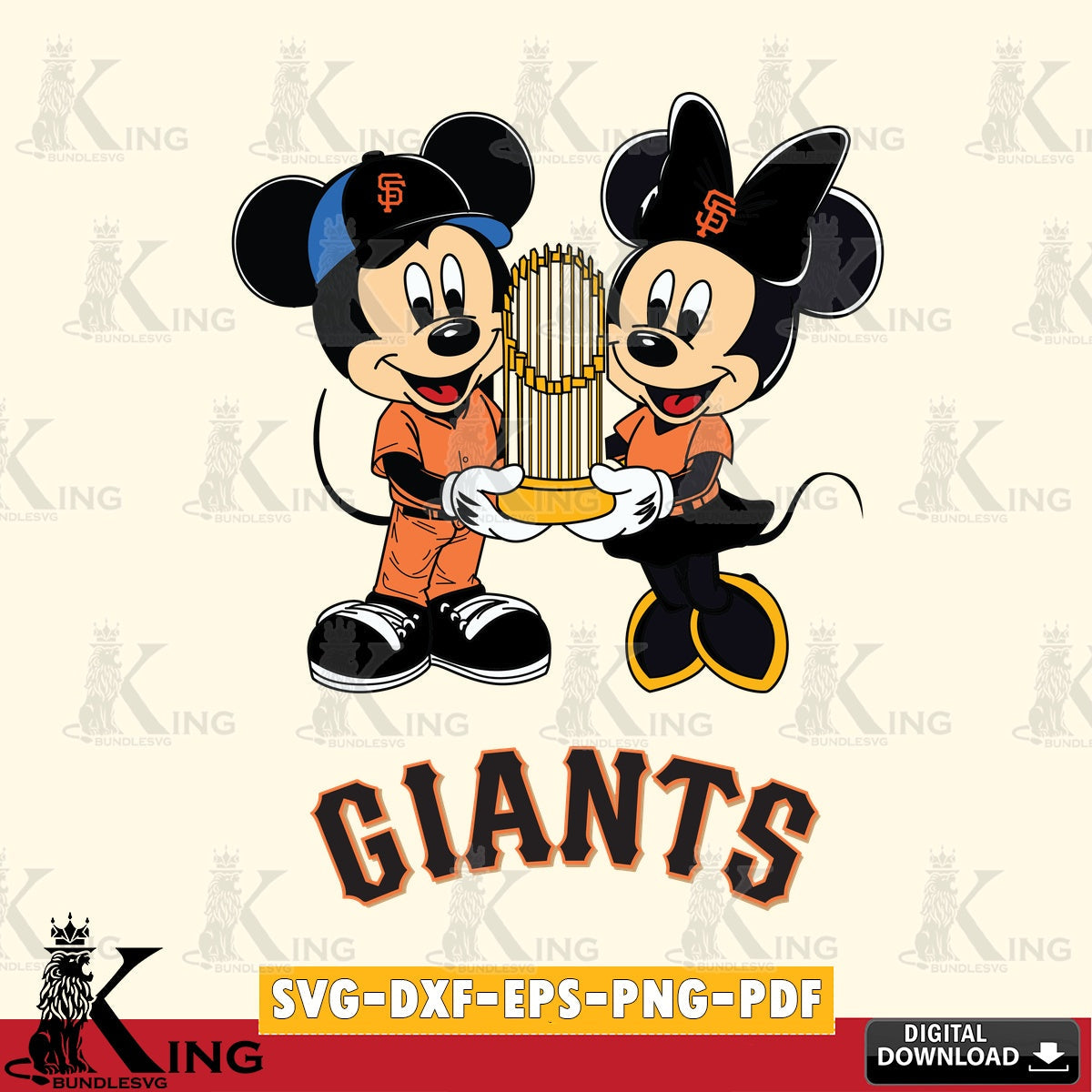 San Francisco Giants Mickey Minnie Mouse Champions SVG file , For Cricut, File cut , Digital Download , PDF File, Cut Files