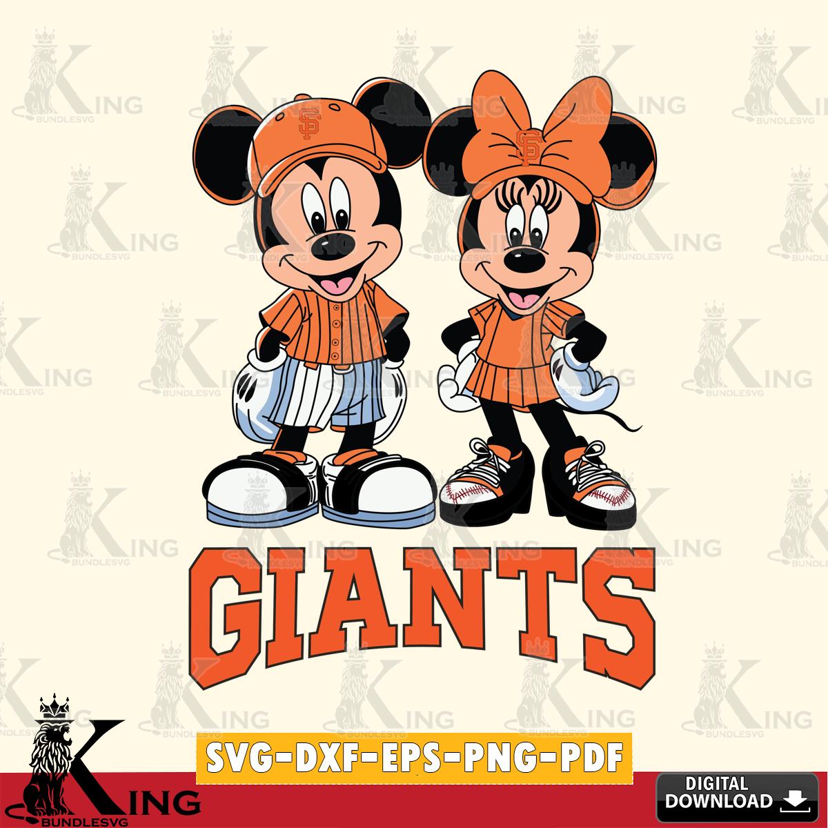 San Francisco Giants Mickey Minnie Mouse Fan SVG File, MLB for Cricut, Silhouette, Digital Download , file cut
