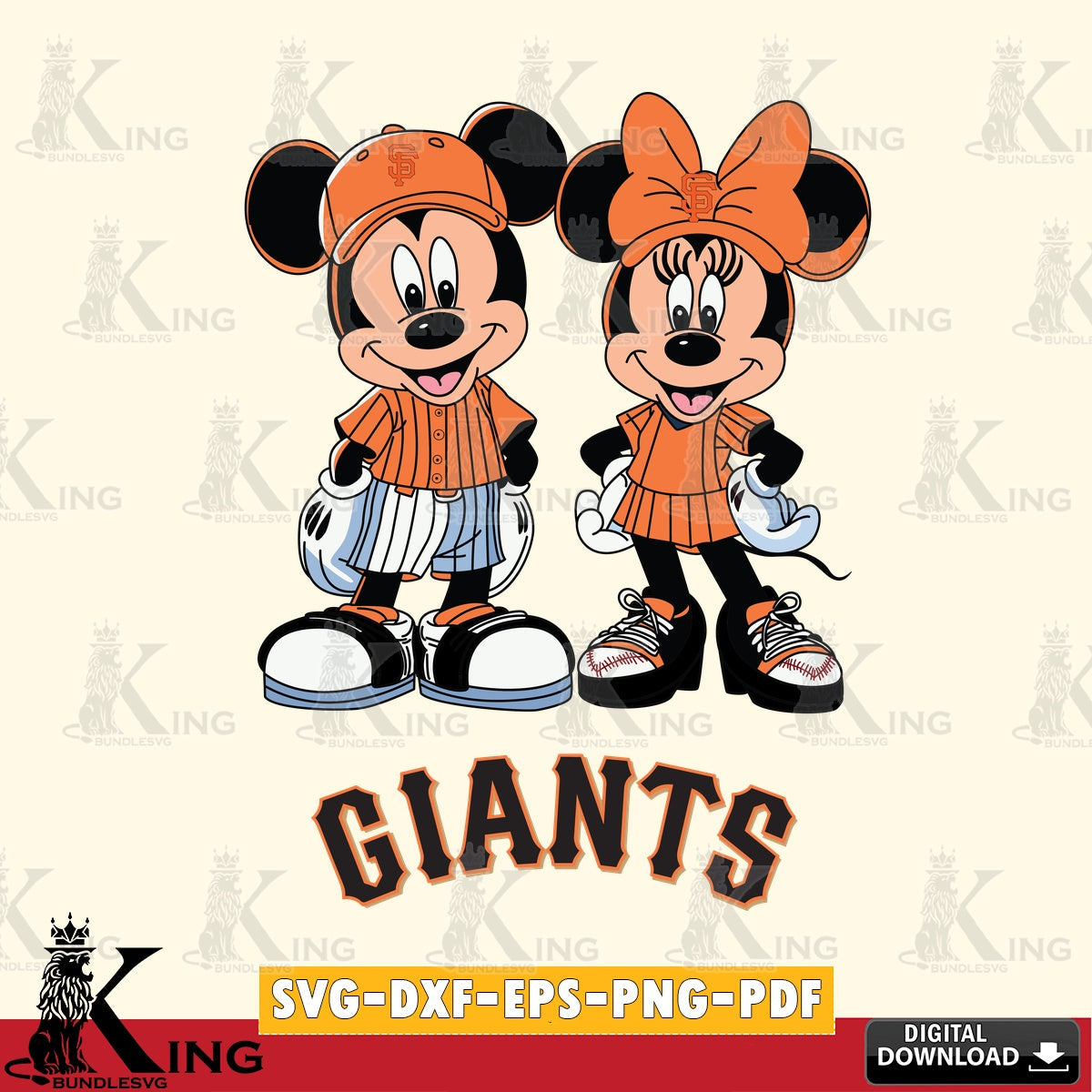 San Francisco Giants Mickey Minnie Mouse Fan SVG file , For Cricut, File cut , Digital Download , PDF File, Cut Files