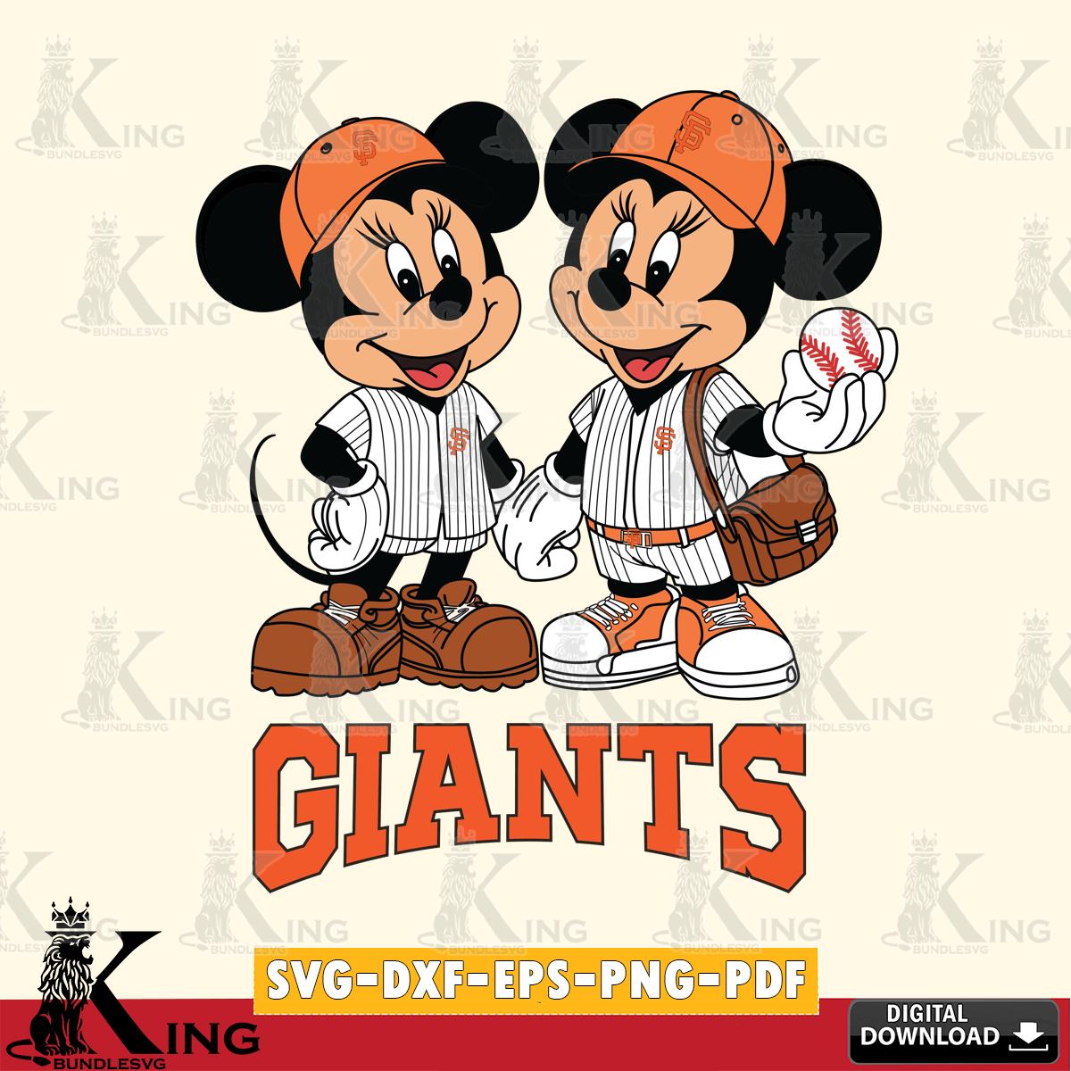 San Francisco Giants Mickey Minnie Mouse couple SVG File, MLB for Cricut, Silhouette, Digital Download , file cut