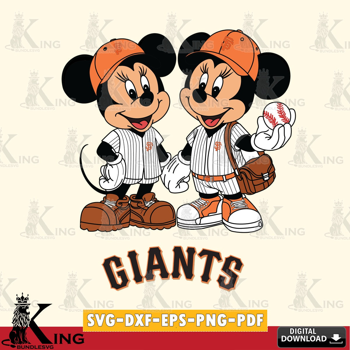 San Francisco Giants Mickey Minnie Mouse couple SVG file , For Cricut, File cut , Digital Download , PDF File, Cut Files