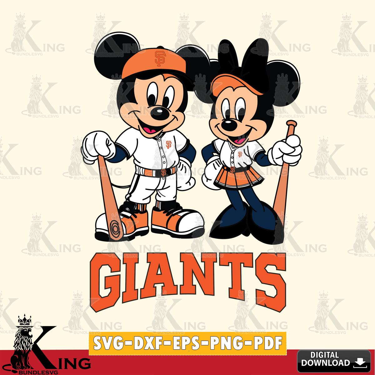 San Francisco Giants Mickey Minnie Mouse player SVG File, MLB for Cricut, Silhouette, Digital Download , file cut