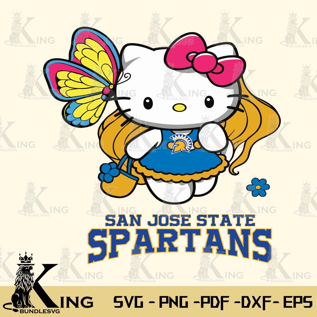 San José State Spartans Kitty Cartoon Svg Eps Dxf Png File, Digital Download