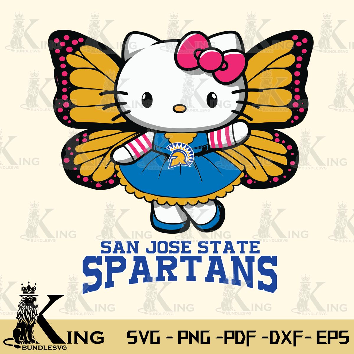 San José State Spartans Whimsical Kitty Wings Svg Eps Dxf Png File, Digital Download
