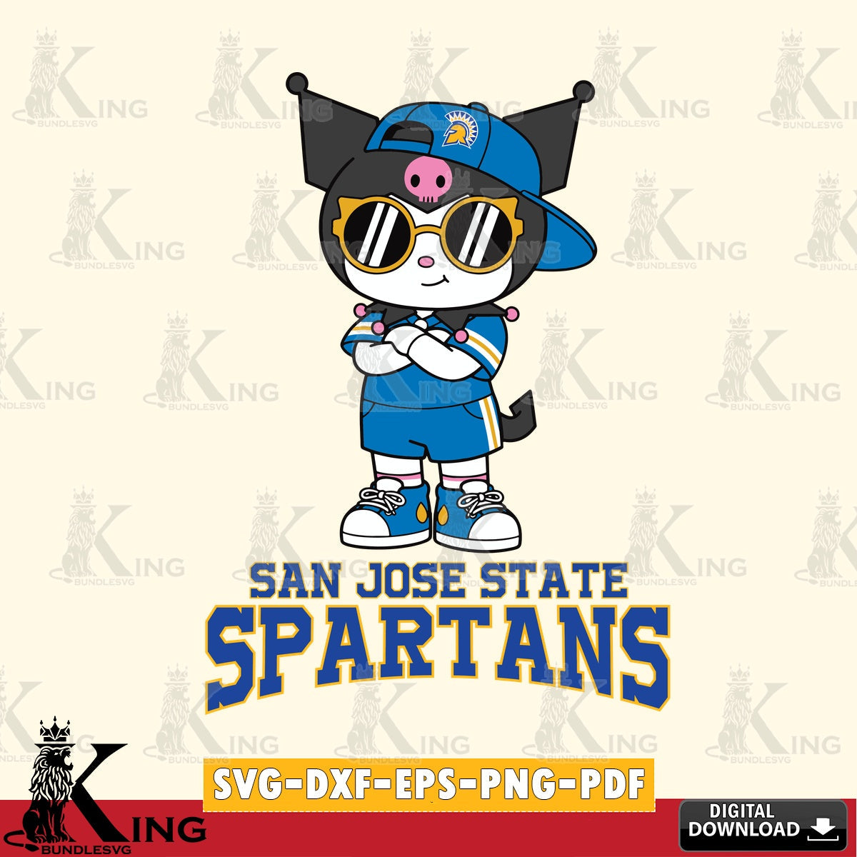 San José State Spartans Kuromi Football Jersey SVG file, Cricut, Cut file , Digital Download , Instant Download, Sanrio svg, Clipart