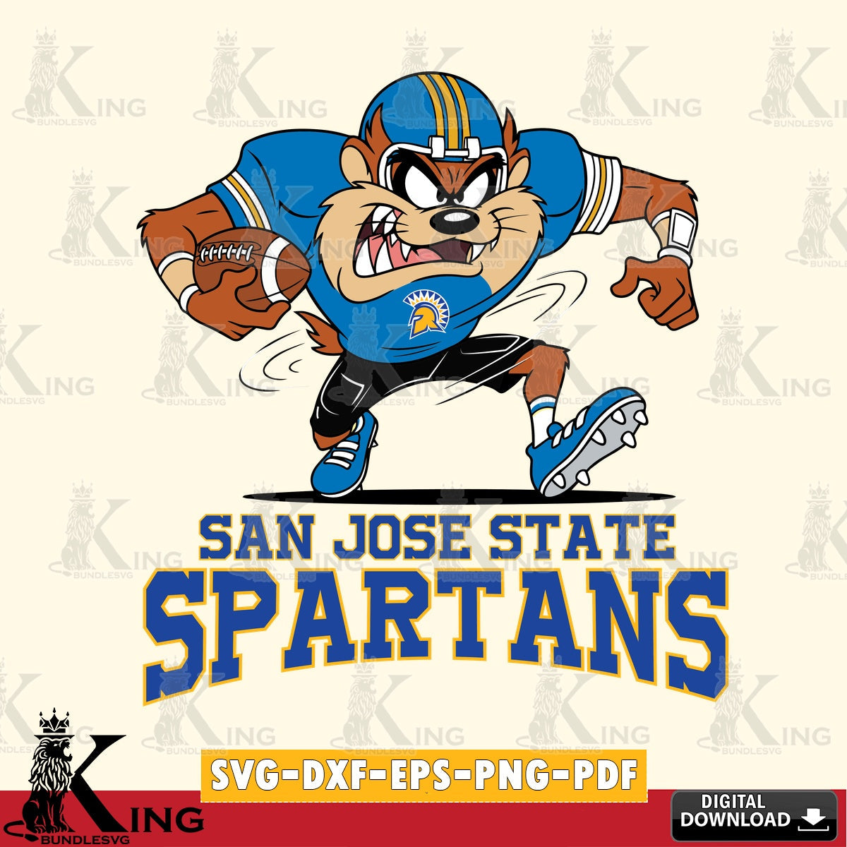 San José State Spartans Taz Football Helmet SVG file, Cut file , Digital Download , Instant Download, Taz svg, NCAA svg