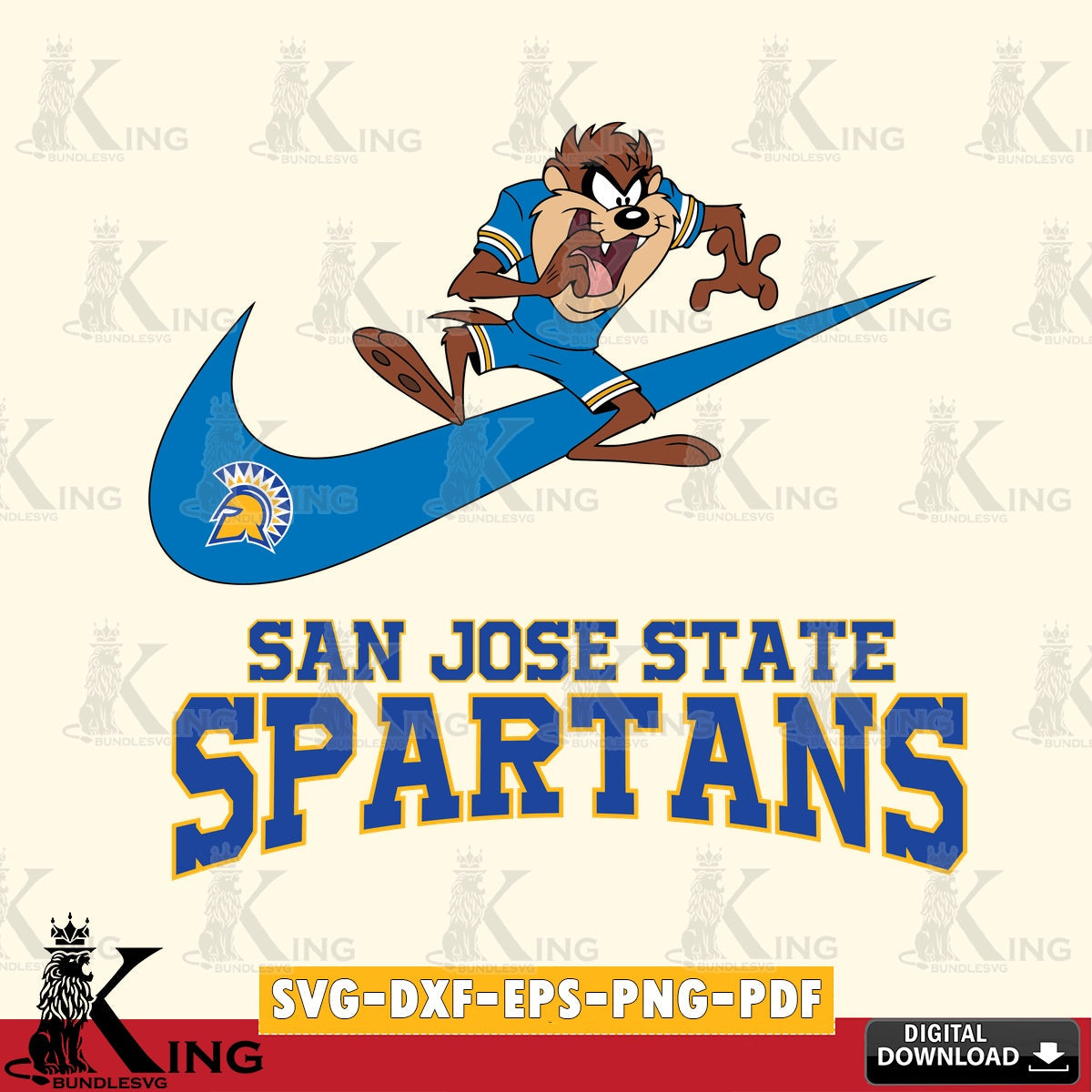 San José State Spartans Taz Football Nike SVG file, Cut file , Digital Download , Instant Download, Taz svg, NCAA svg