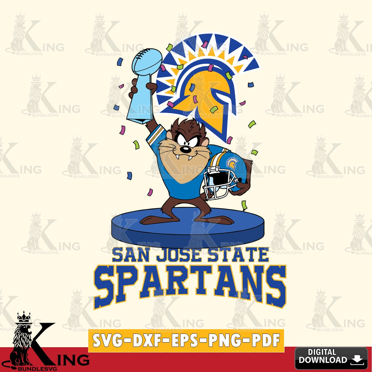 San José State Spartans Taz Trophy Podium SVG file, Cut file , Digital Download , Instant Download, Taz svg, NCAA svg
