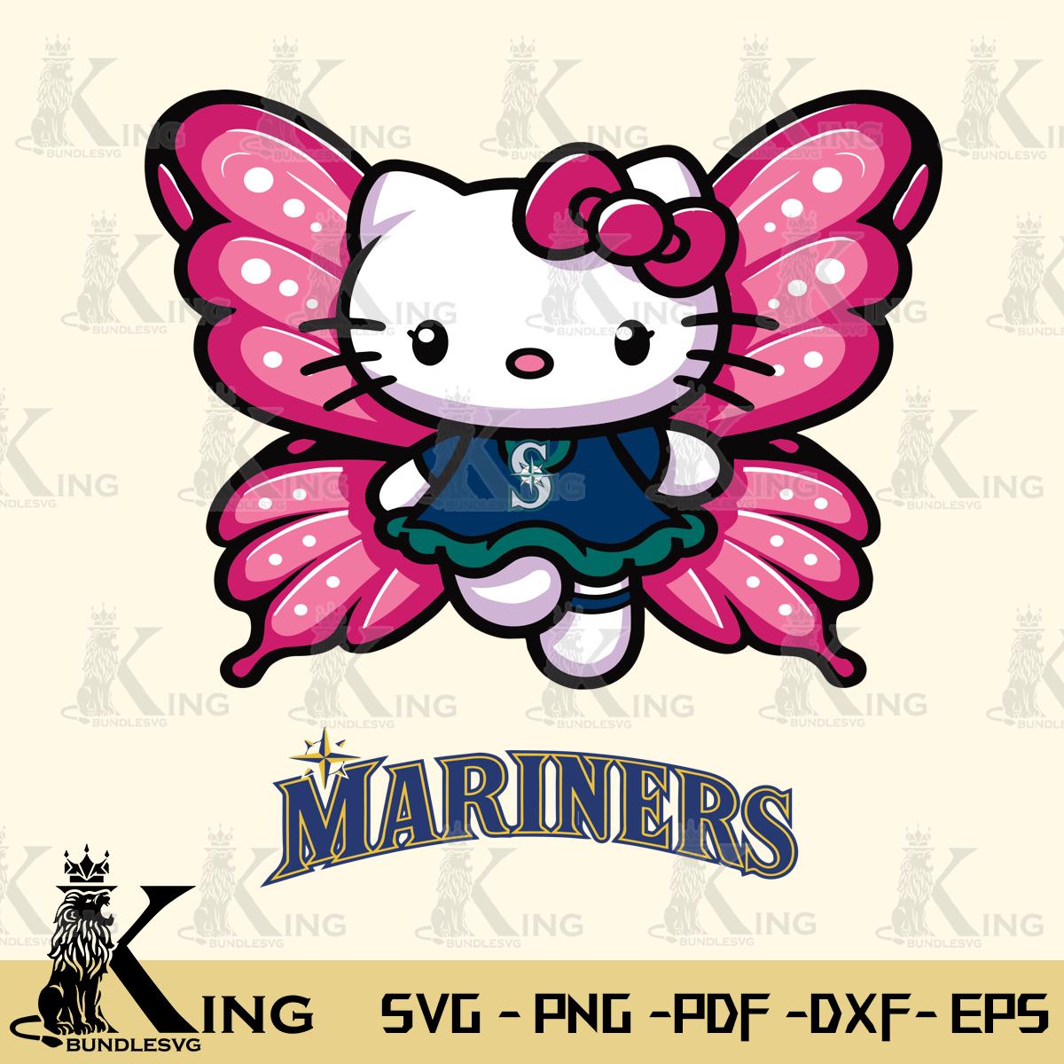 Seattle Mariners Hello Kitty Dreamscape Svg Eps Dxf Png File, Digital Download