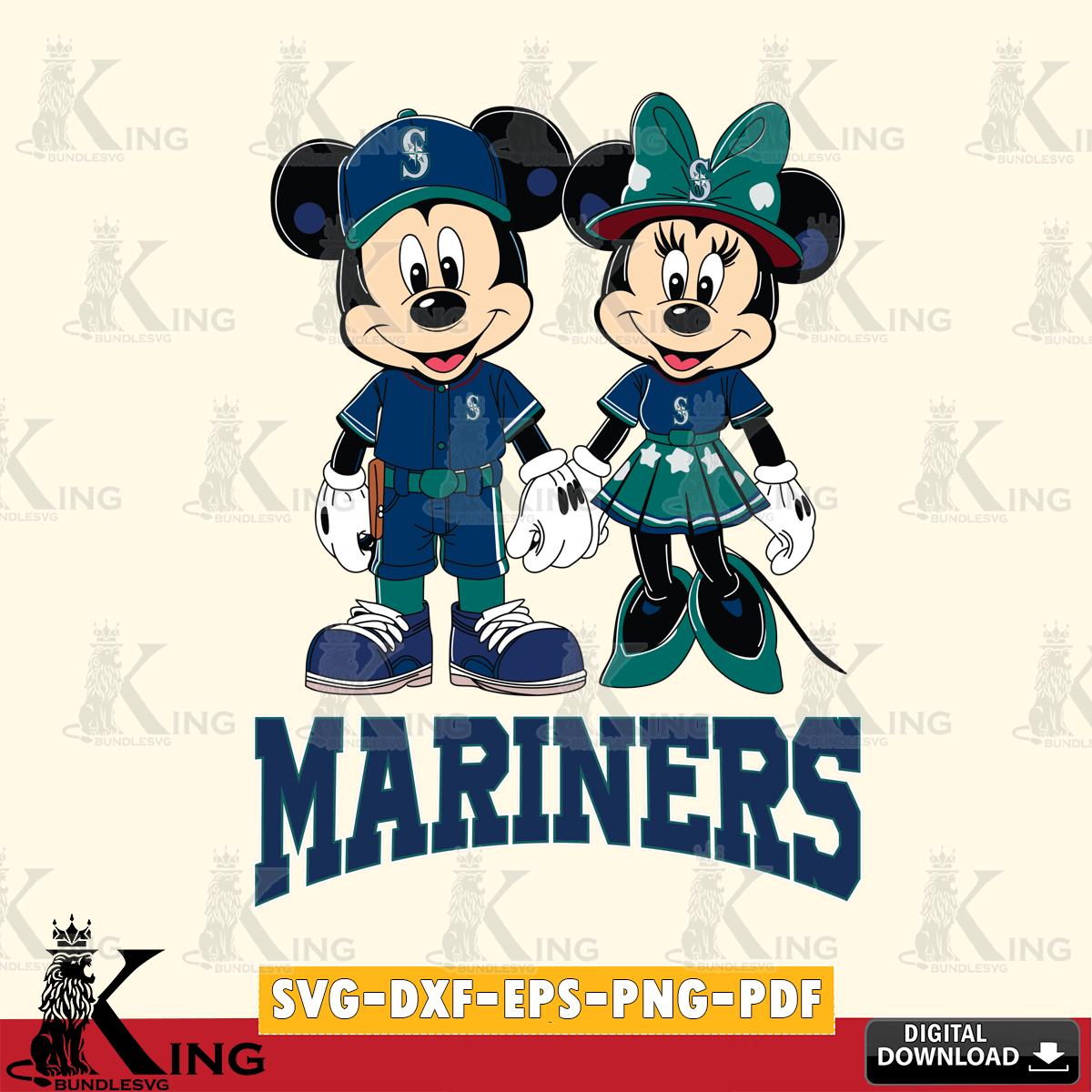 Seattle Mariners Mickey Minnie Baseball SVG File, MLB for Cricut, Silhouette, Digital Download , file cut