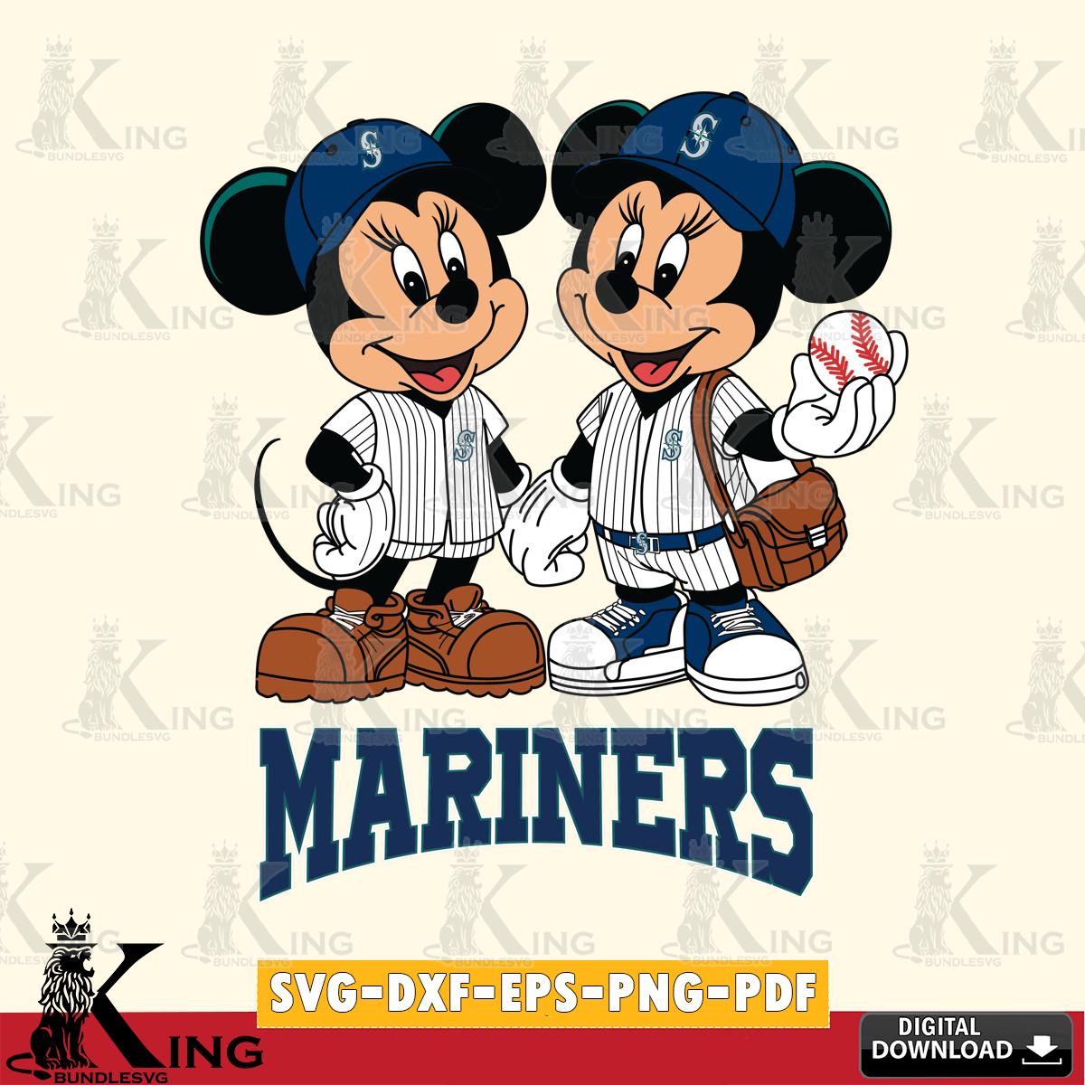 Seattle Mariners Mickey Minnie Mouse couple SVG File, MLB for Cricut, Silhouette, Digital Download , file cut