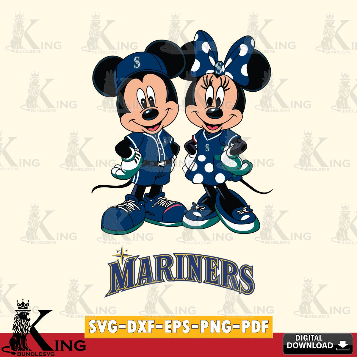 Seattle Mariners Mickey Minnie Mouse couple sport SVG file , For Cricut, File cut , Digital Download , PDF File, Cut Files