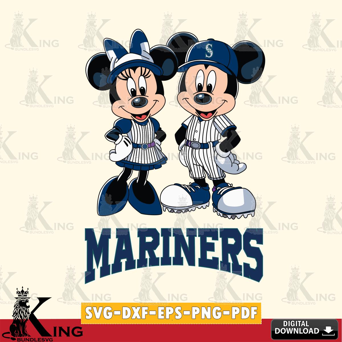 Seattle Mariners Mickey Minnie Sport SVG File, MLB for Cricut, Silhouette, Digital Download , file cut